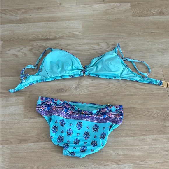 Venus Floral Bikini Set in Blue and Purple - Picture 2 of 2